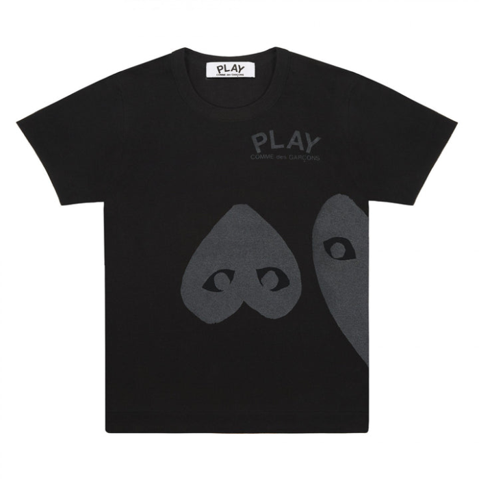 PLAY BLACK T-SHIRT BLACK THREE HEART